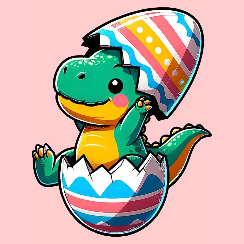 T-Rex Dino comme œuf de Pâques, coquilles d’œufs maladroites
