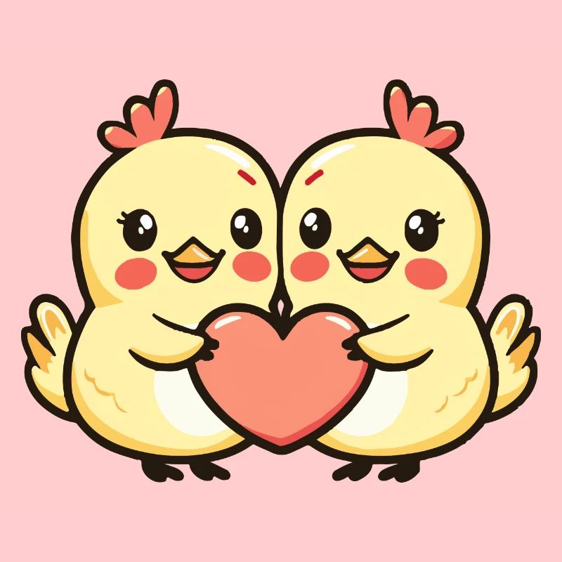 Chicken Comic Couple Love