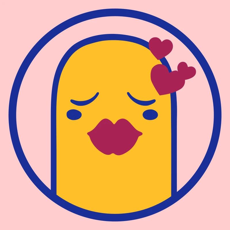 Cute Comic Character (Kiss, Circle)