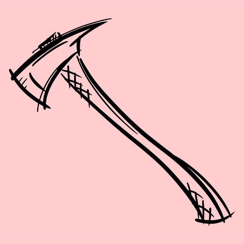 Dessin de hache / hache de pompier. Pompier.