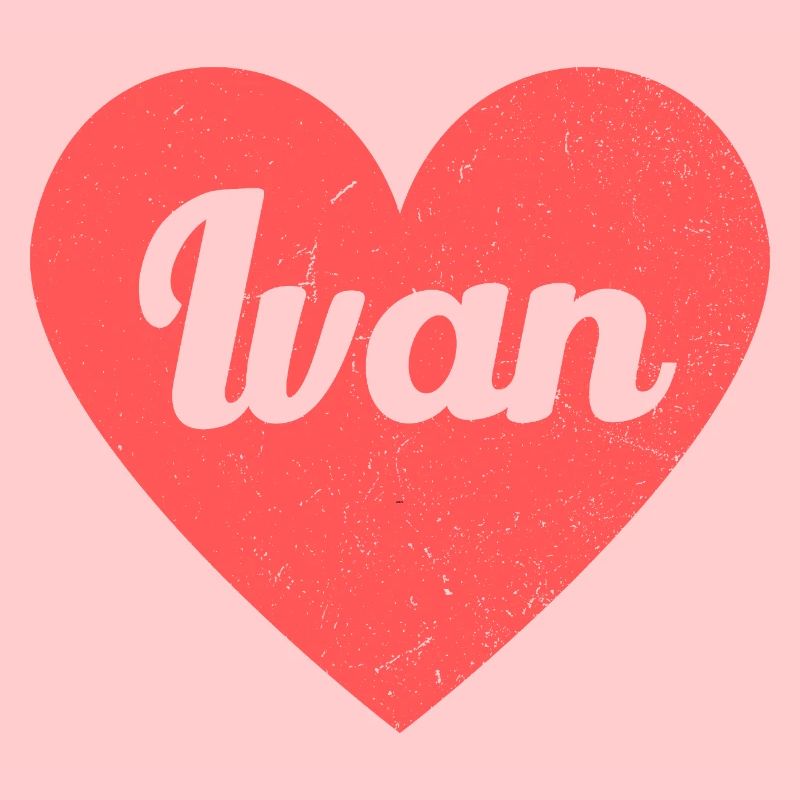 Ivan Name Rotes Herz Liebe Fan Retro