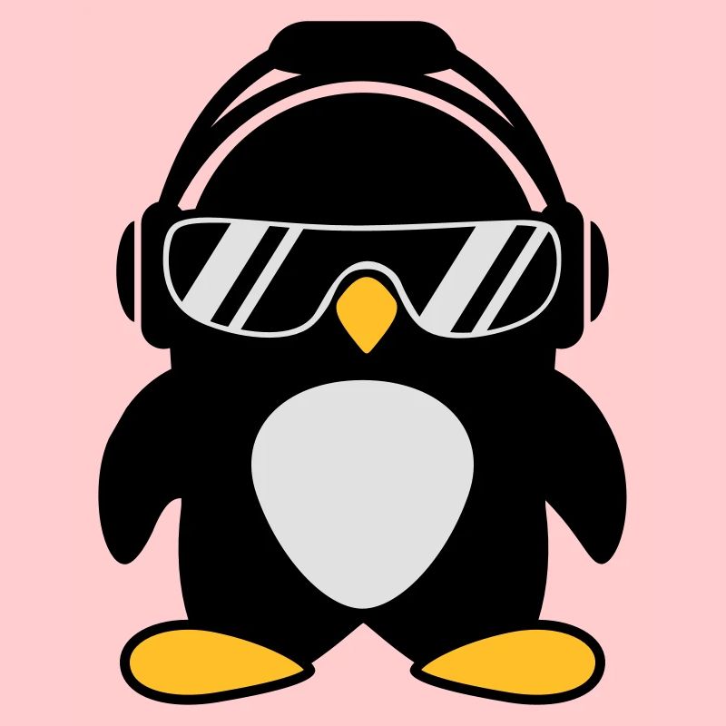 Pinguin mit Kopfhörer