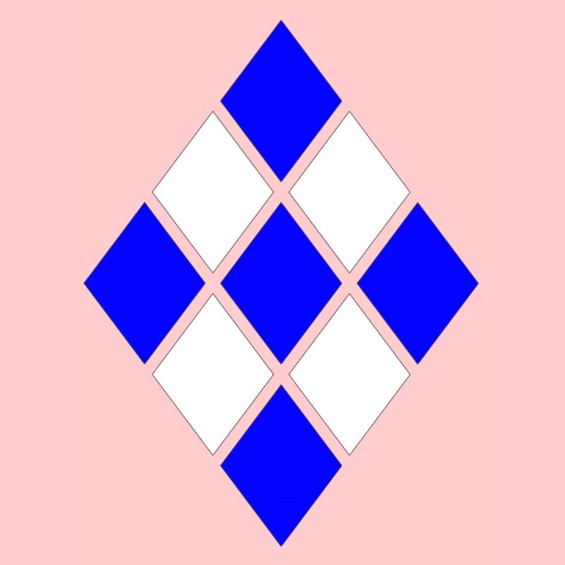 Diamond Pattern Blue White