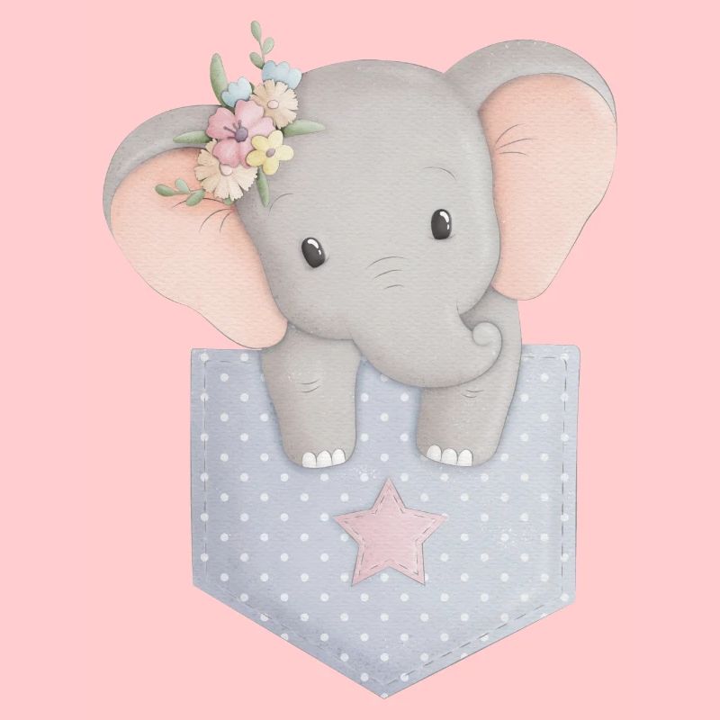 Éléphant en sac avec fleur