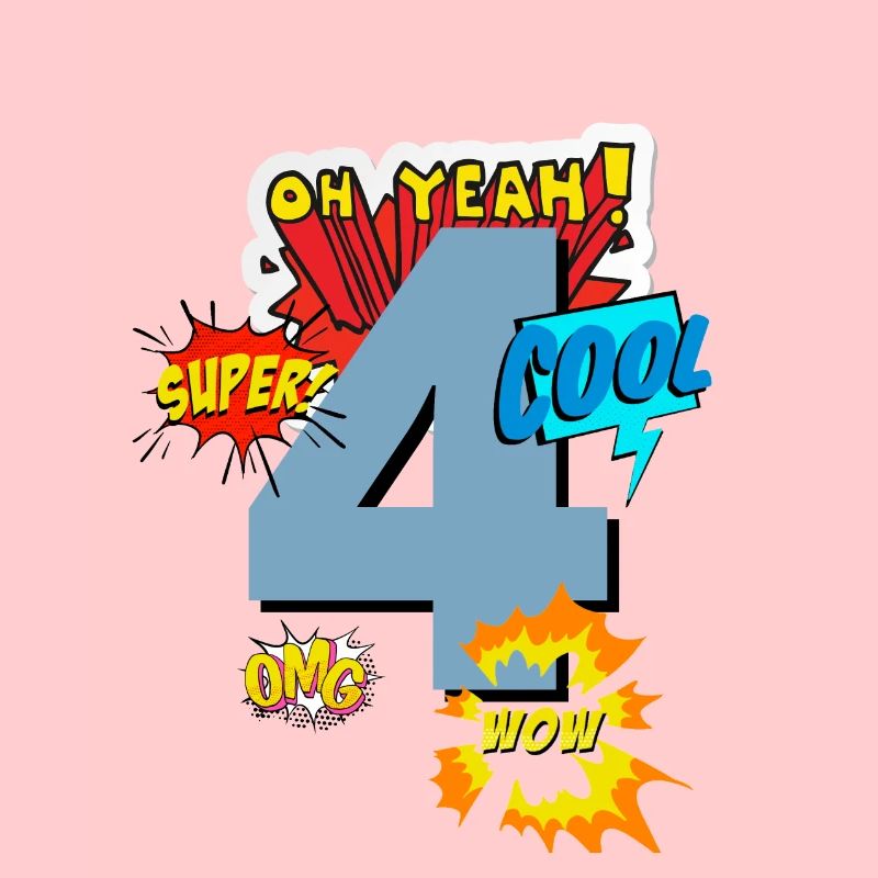 4 jahre Geburtstag Superheld comic