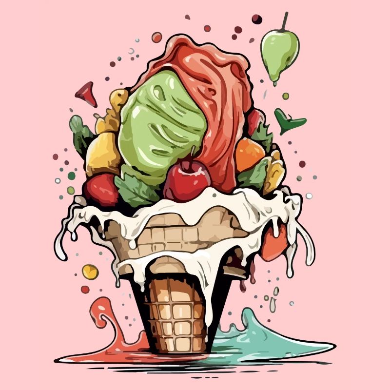 Fruchteiswaffel