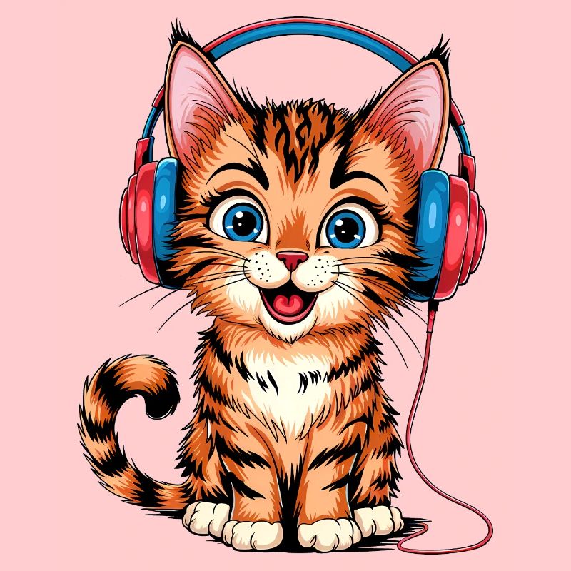 Kopfhörer-Kätzchen