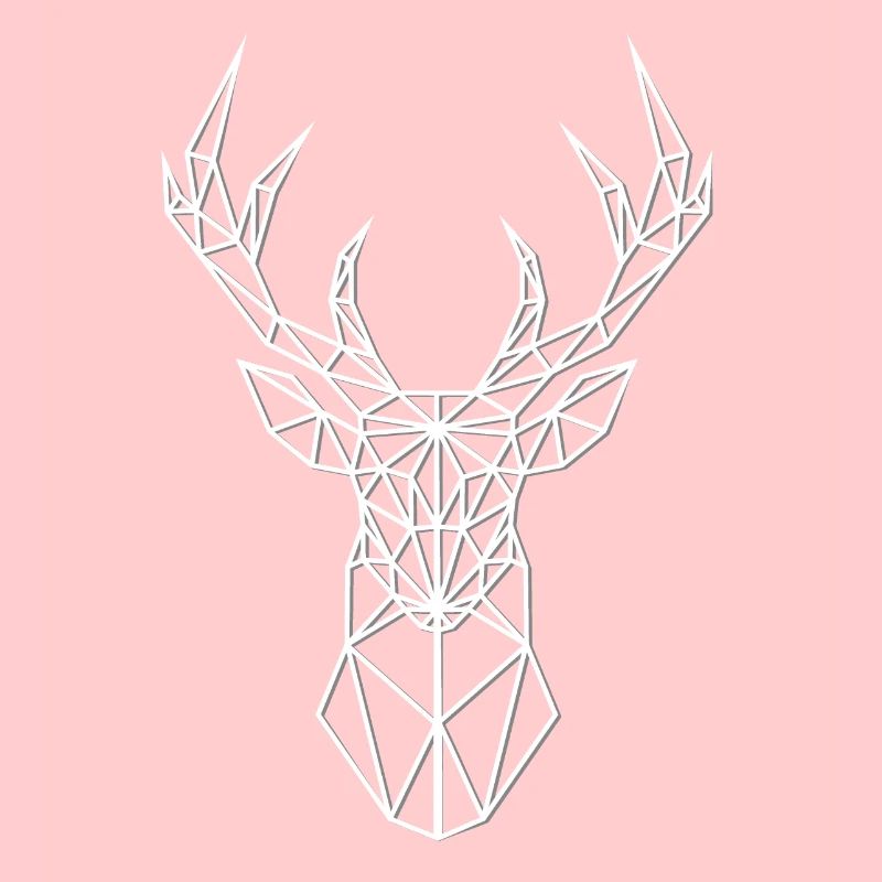 Neon Deer Head Antler White