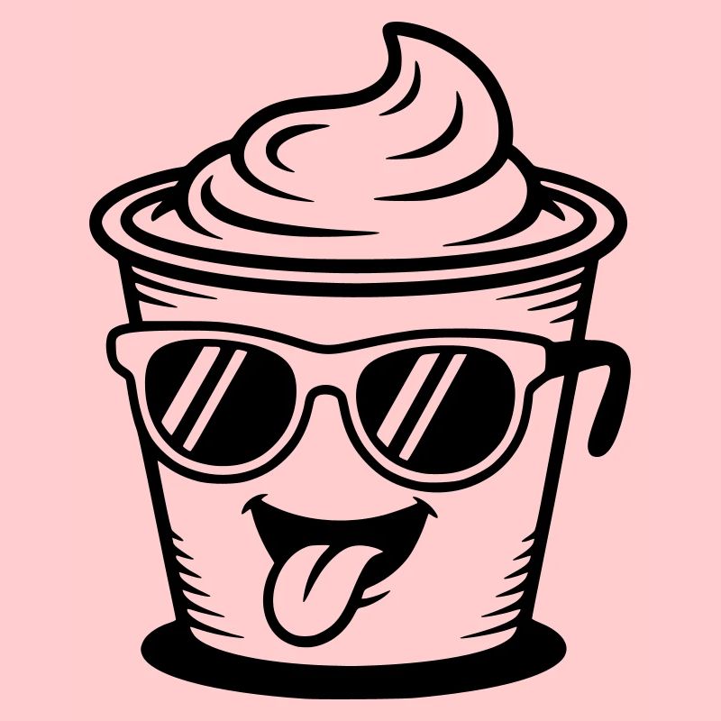 Becher Crème Joghurt Sahne Eis (Farbe änderbar)