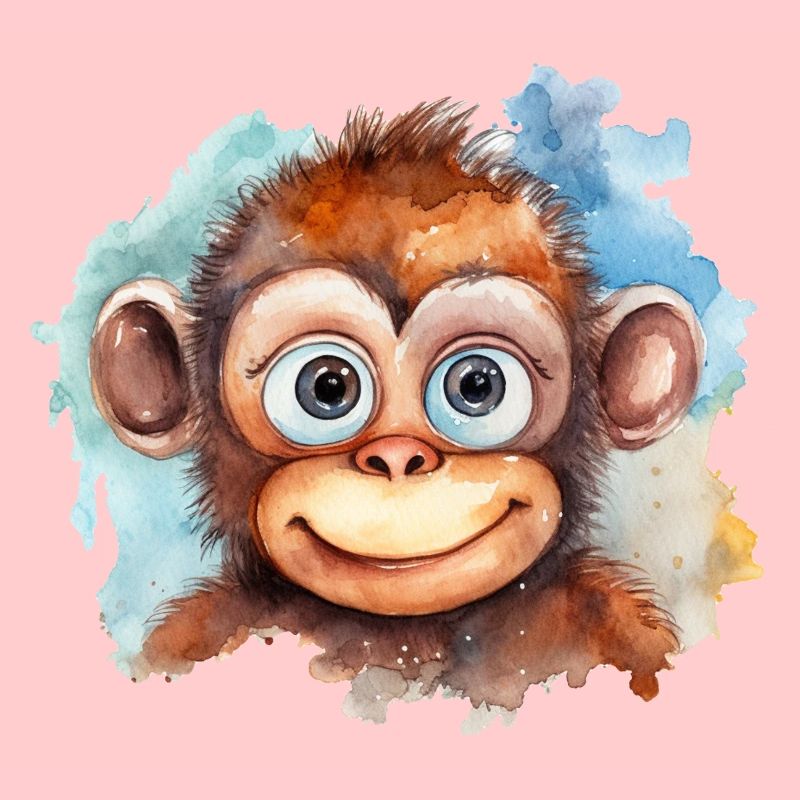 Affe Zeichnung Wasserfarben