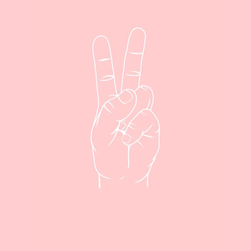 Hand Sign "Victory" "white"