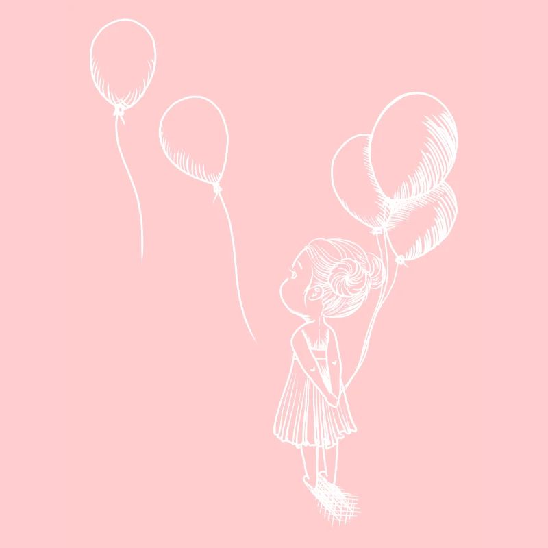 Mädchen mit Luftballons weiß