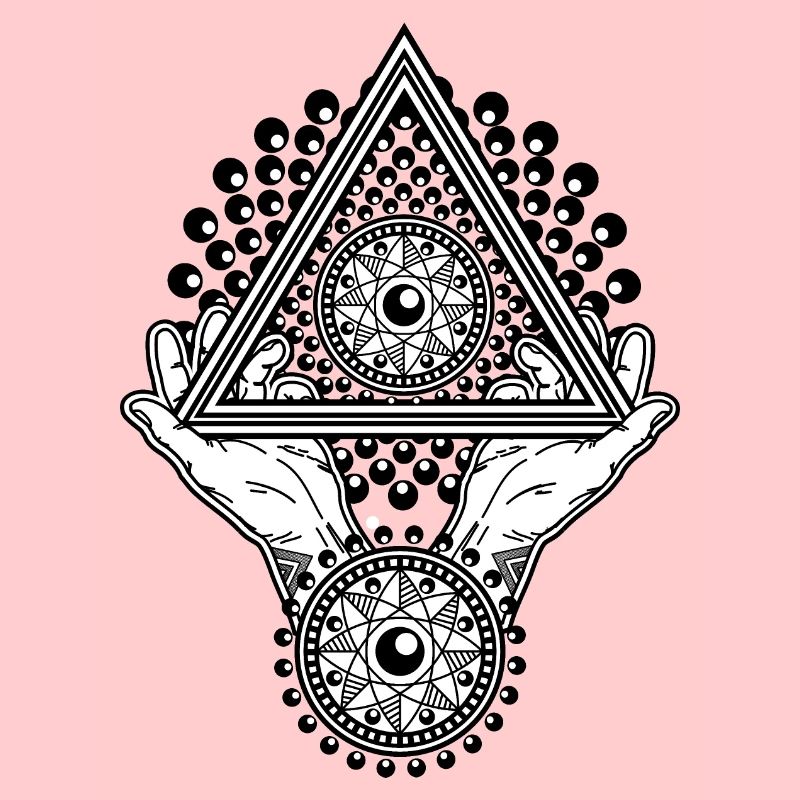 Pyramide Illuminati et œil omniscient dans le triangle