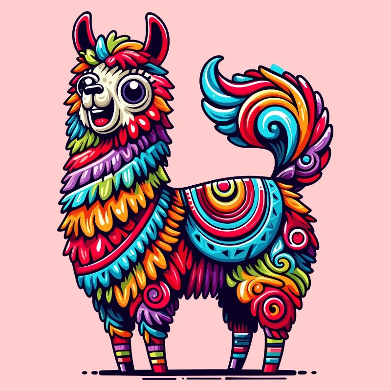 ALPACA PINATA CONFETTI VARIEGATED RAINBOW PATTERN