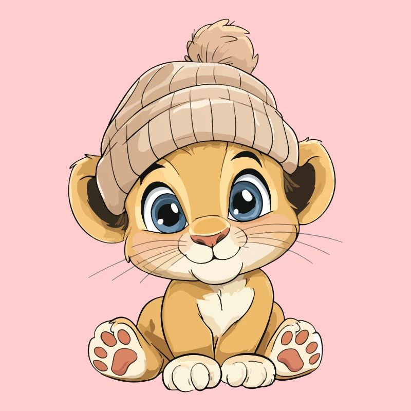 Lion mignon mignon bébé enfants animal dessin animé