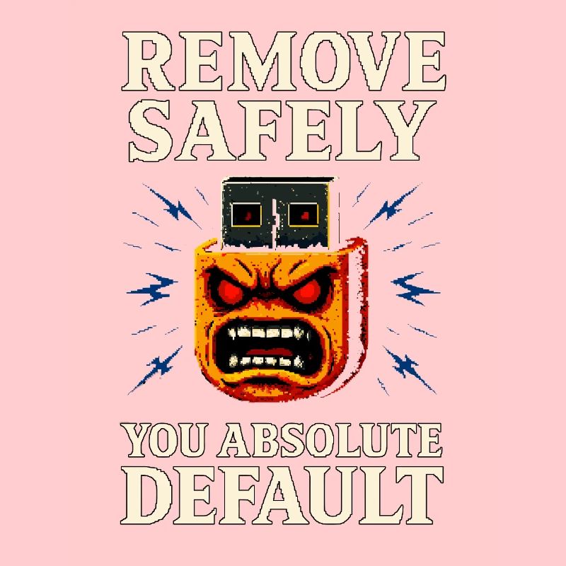 Remove Safely – Tech Rage Pixel Shirt mit USB Wut