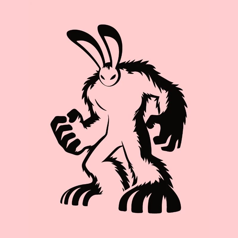 Conception de silhouette de lapin musclé