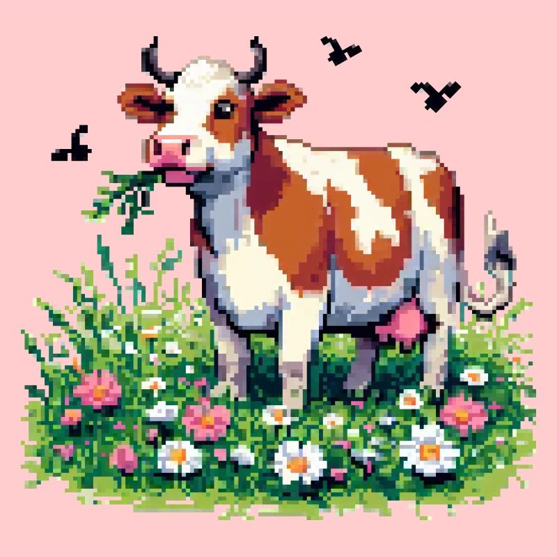 PixelArt Vache heureuse