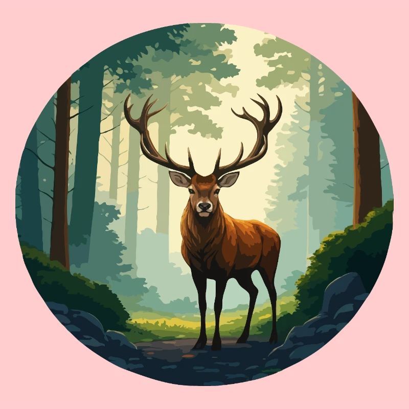 Rotwild im Wald