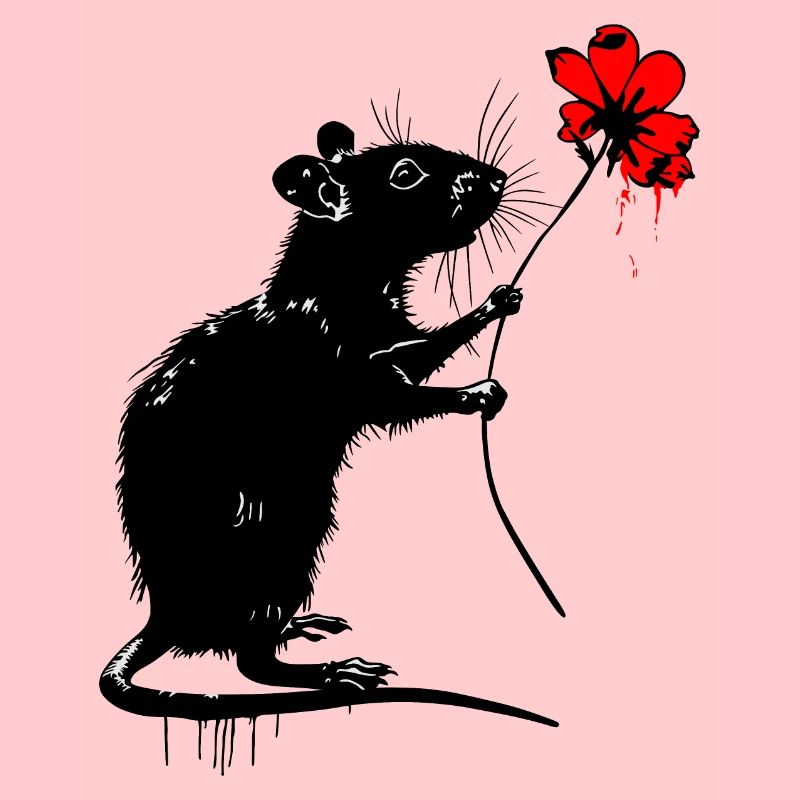 Rat avec fleur
