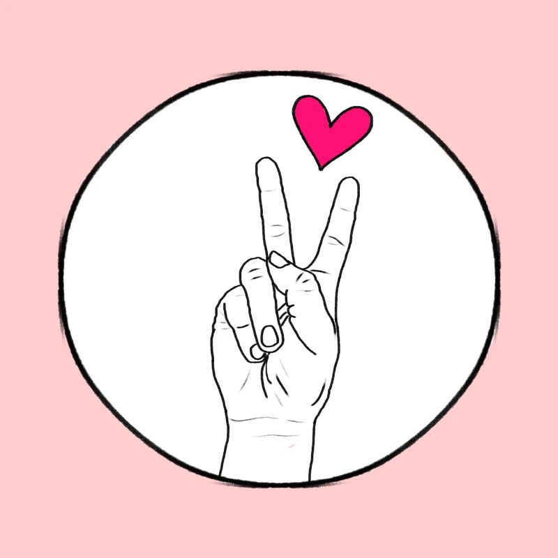 Main de paix avec coeur