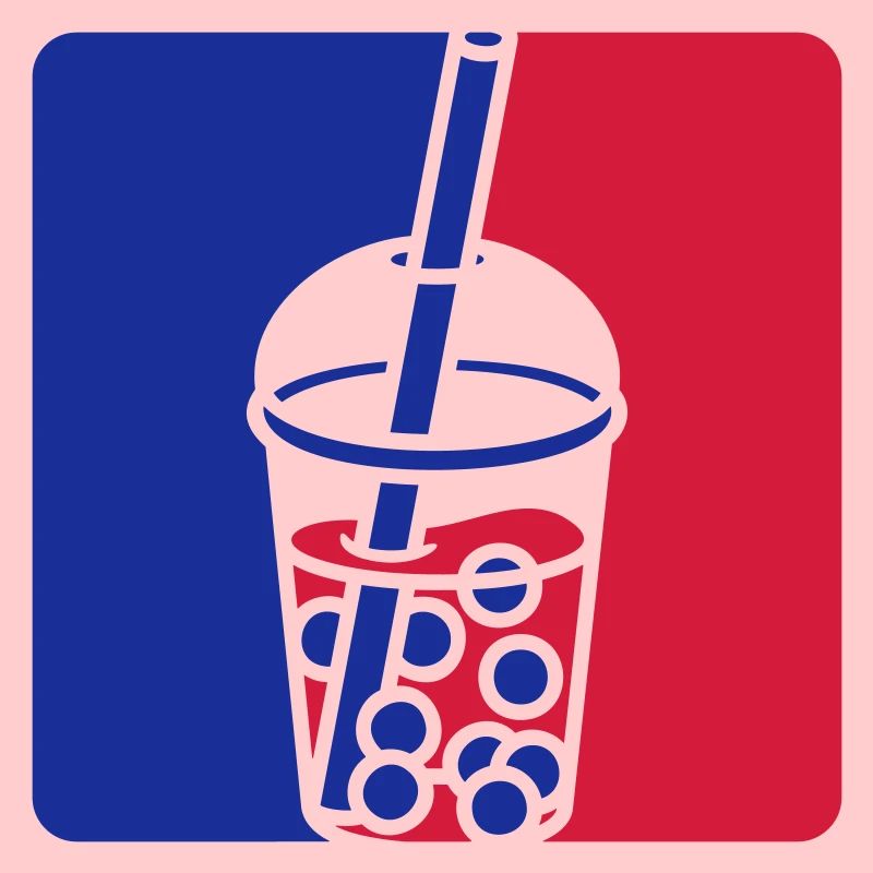 Blau Rot Bubble Tea