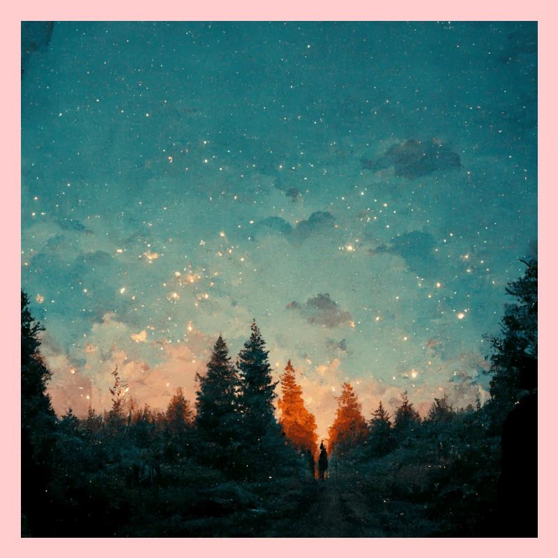 Sunset in the forest