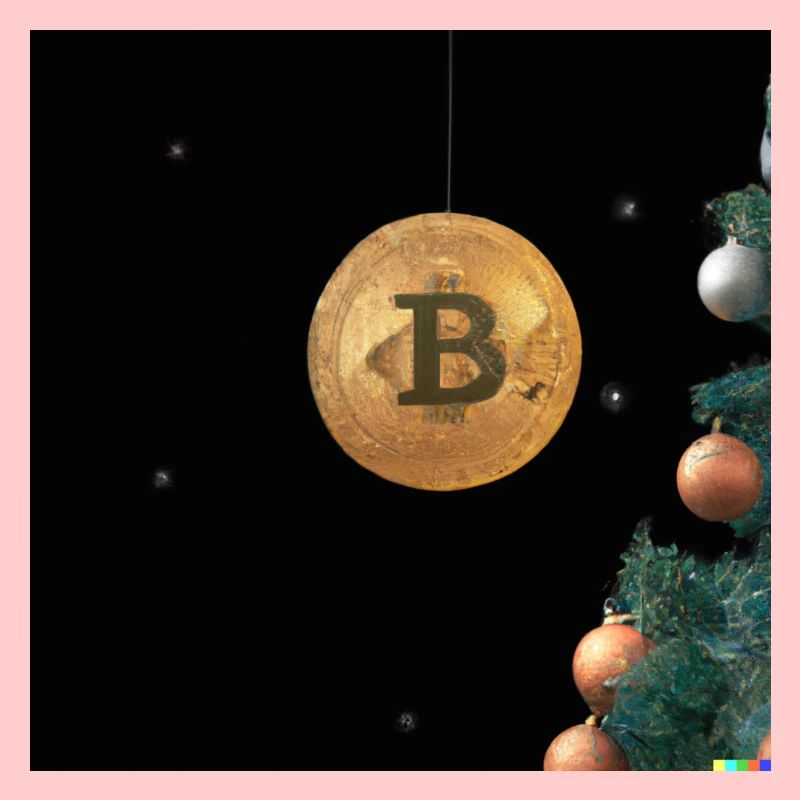 Bitcoin hangs on Christmas tree