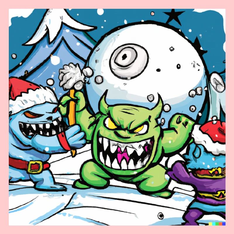 Monsters also have snowball fights.