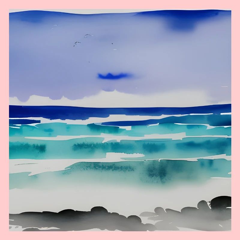 Illustration à l’aquarelle de mer