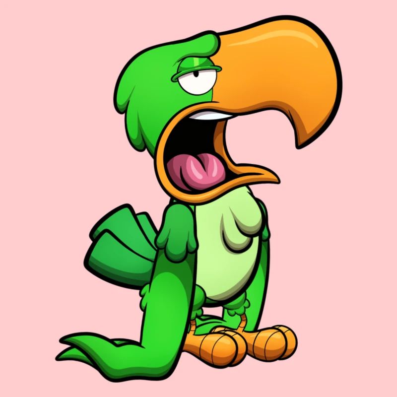 Perroquet vert ennuyé