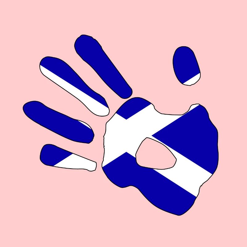 Silhouette de l’empreinte de main du drapeau de l’Écosse