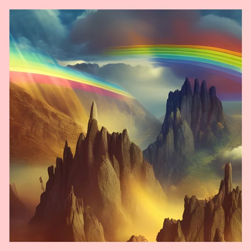 Rainbow on mountain