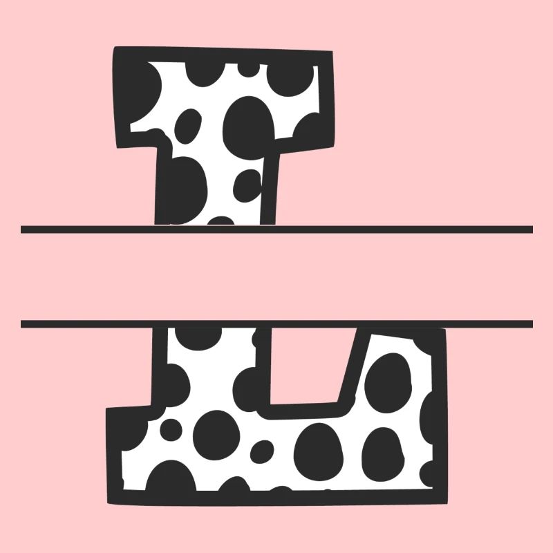 Letter L Custom cow pattern