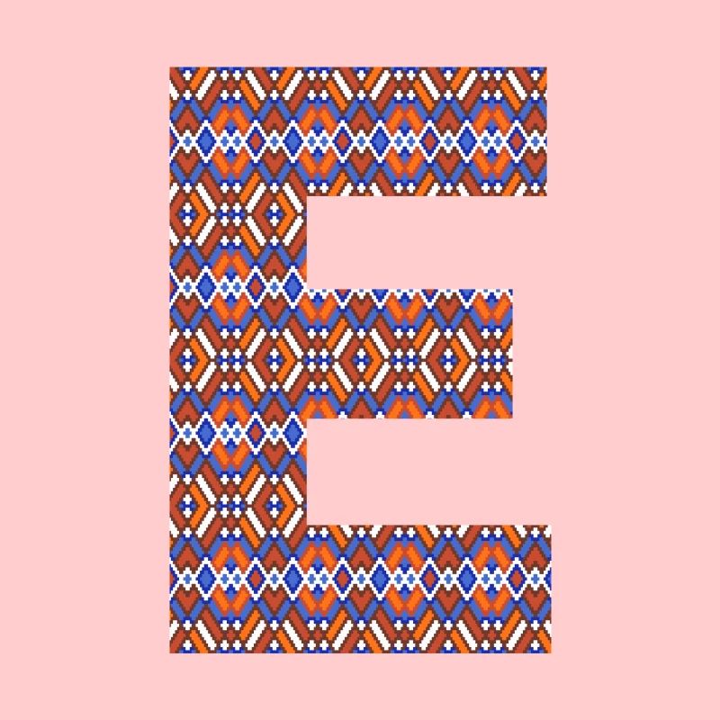 Monogram Letter E- geometric pattern