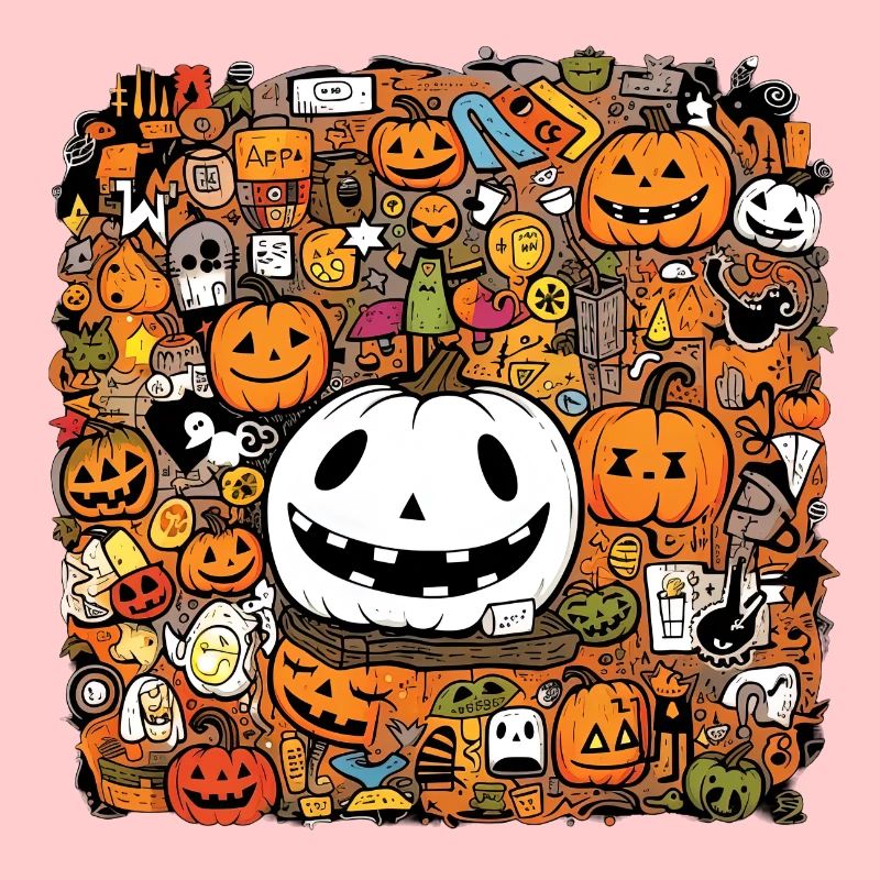 Multi pattern halloween pumpkin