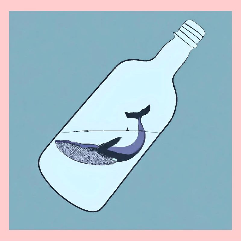 Message in a Bottle, Whale Illustration, Statement