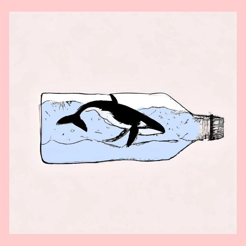Message in a Bottle, Whale Illustration, Statement