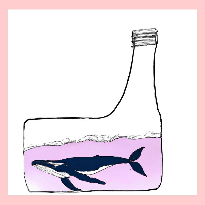 Message in a Bottle, Whale Illustration, Statement