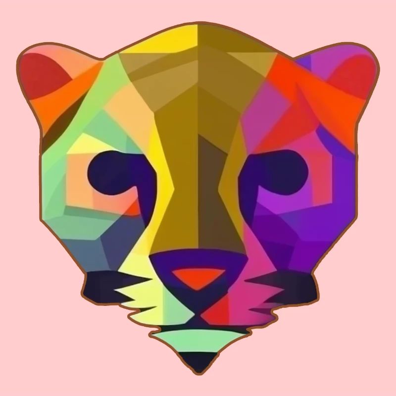 Panthère Stylisée Multicolore