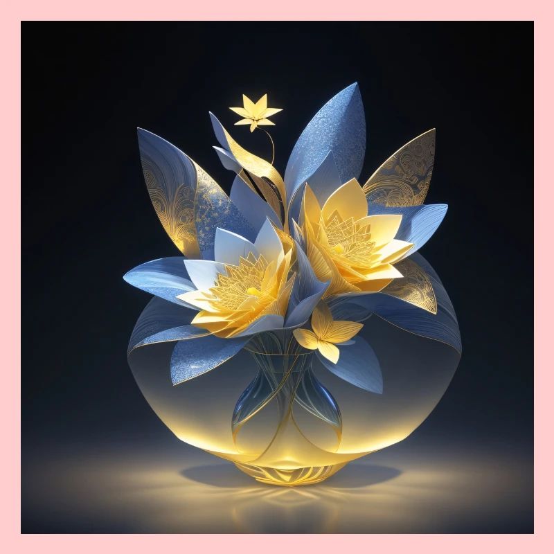 Vase en verre en rétro-éclairage