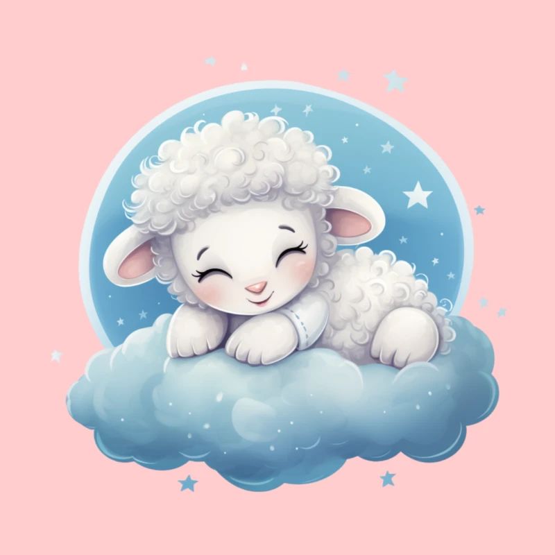 Cute sleeping sheep for babies and children