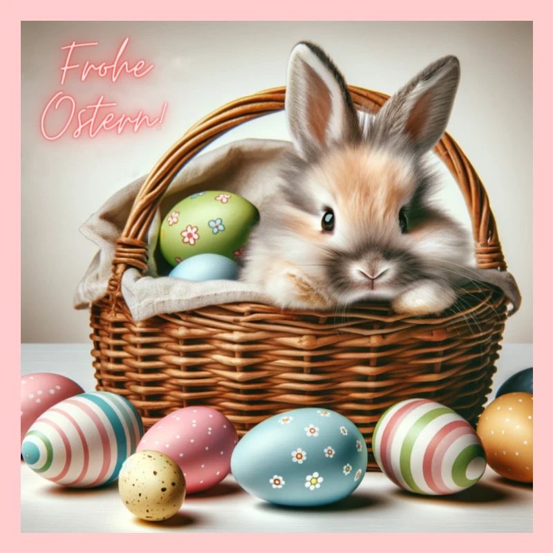 Un lapin mignon dans un panier