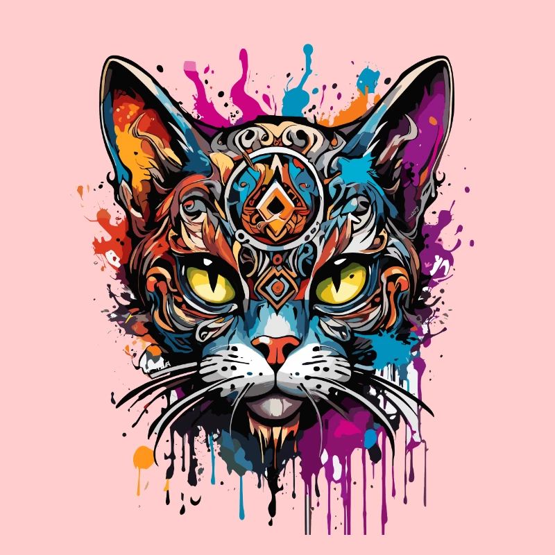 Tattoo / Tier / Kunst / cool / Comic / Katze