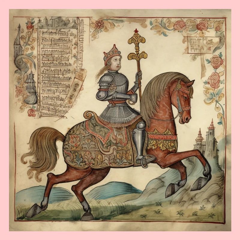 Chevalier à cheval, Moyen Âge