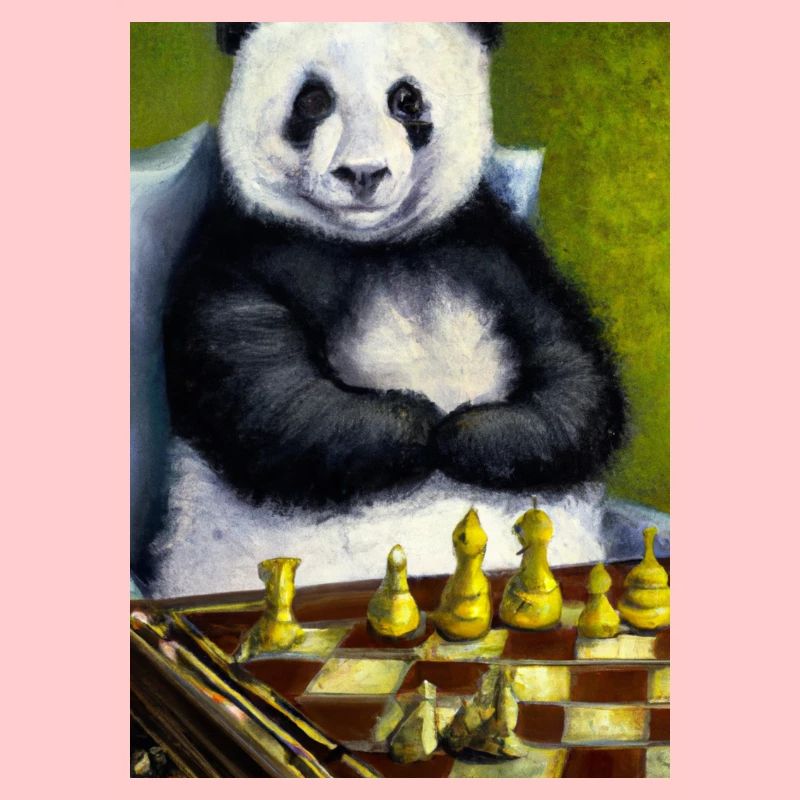 Panda spielt Schach
