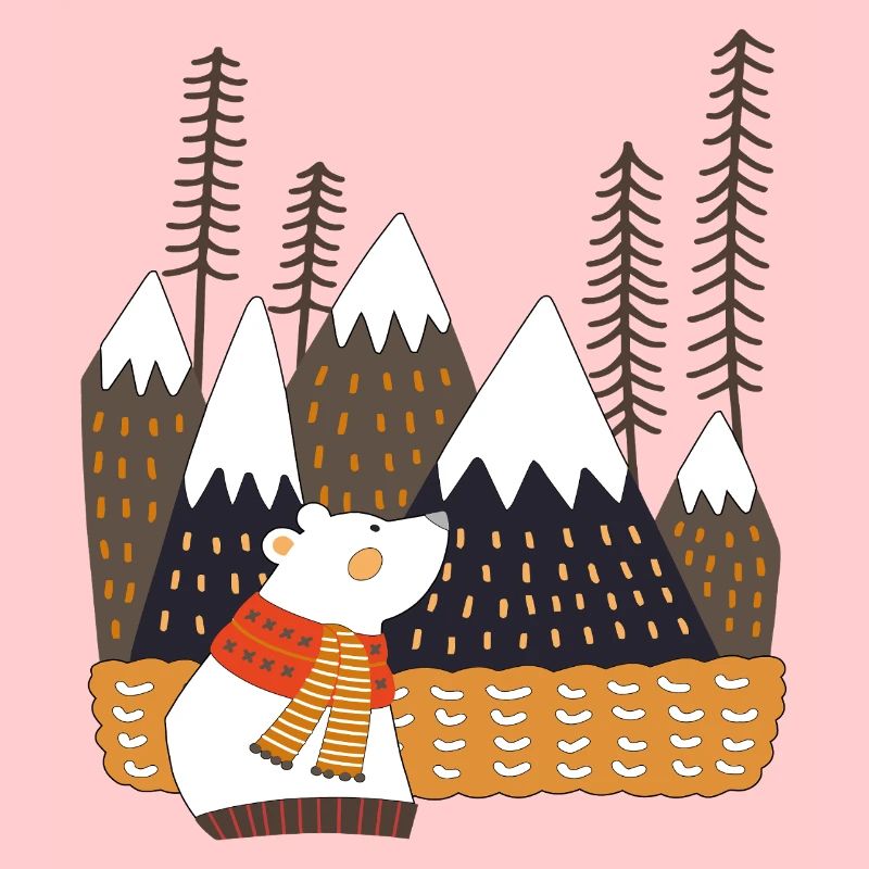 Winterwald mit Eisbär