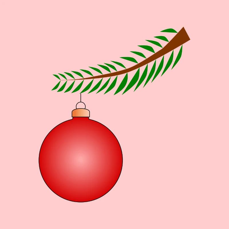 Boule de Noël sur la branche - Rouge