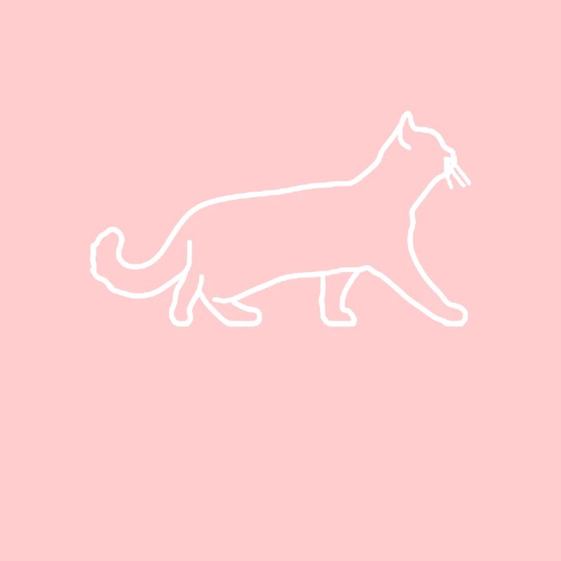 Silhouette de chat - Blanc