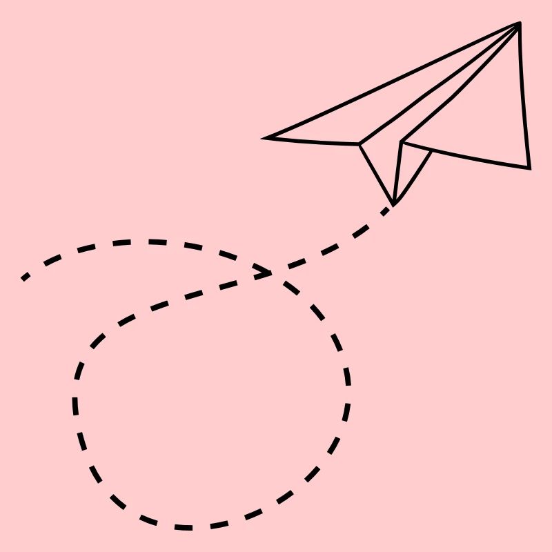 dashed line paper airplane folded toy airplane fly